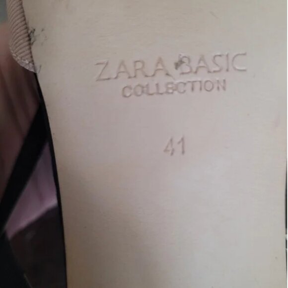 Zara Black Floral Pink Black Embellished Women's Kitten Shoes size 41 US 10 - Picture 4 of 9